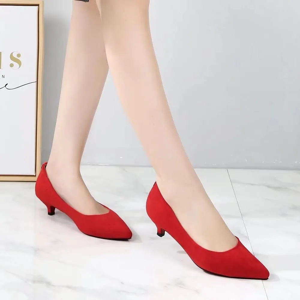 Stunner Women's Classic Fashion Pointed Toe Low Heel Dress Pumps Shoes