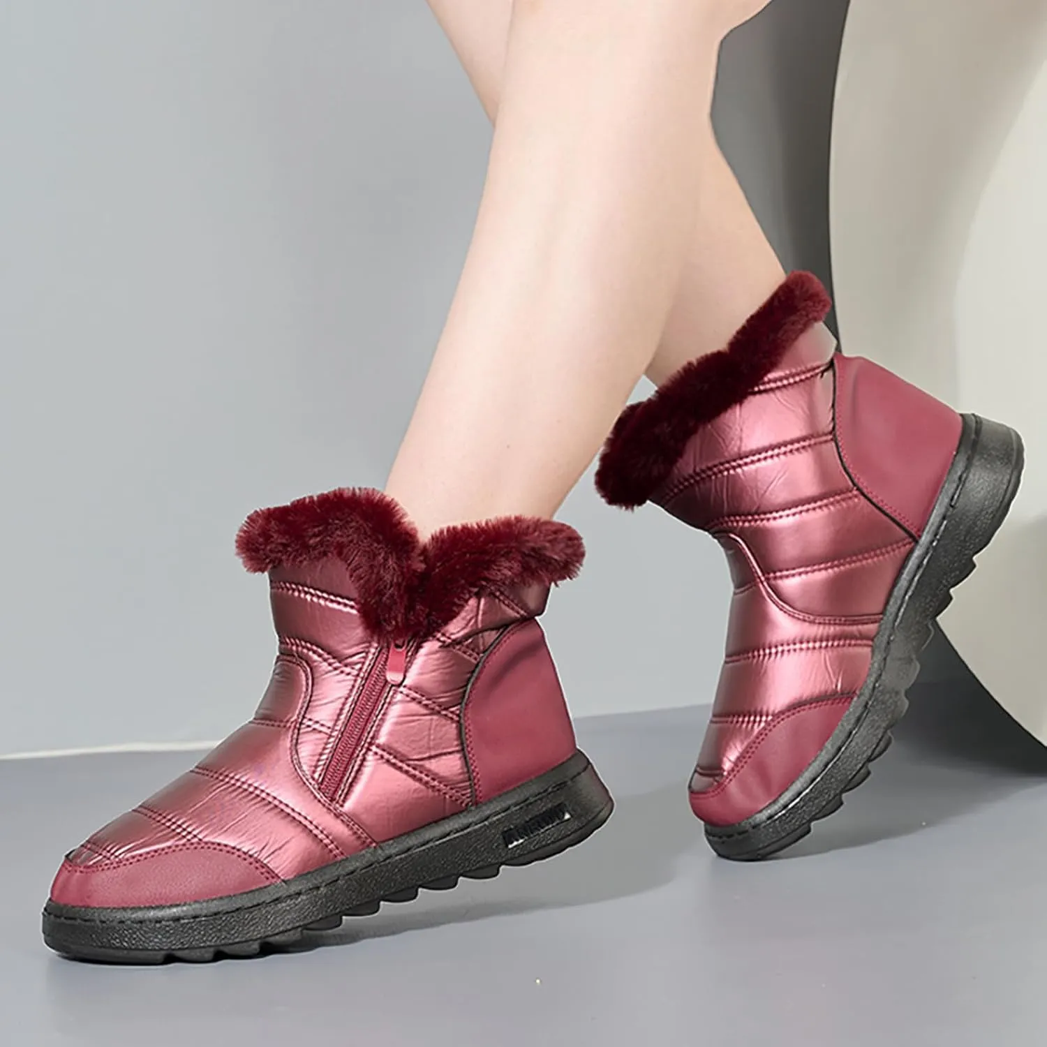 Teen Winter Boots Waterproof Snow Boots Fleece Sneaker Boots Platform Lightweight Hiking Boot Snow Boots for Teens
