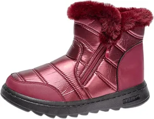 Teen Winter Boots Waterproof Snow Boots Fleece Sneaker Boots Platform Lightweight Hiking Boot Snow Boots for Teens