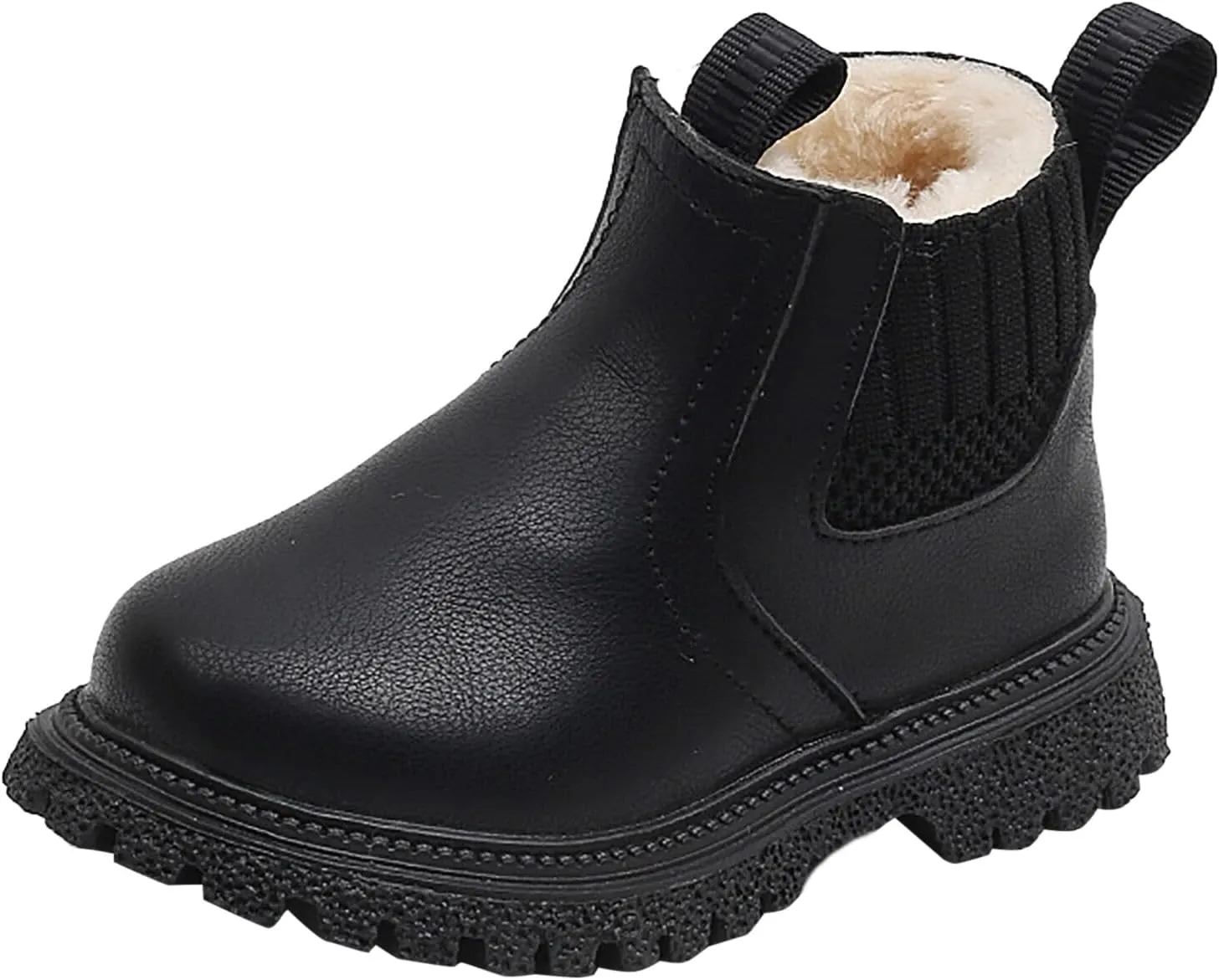 Toddler Unisex Winter Boots Little Boys Girls Fleece Lined Outdoor Snow Shoes Side Zipper Ankle Boots School Shoes