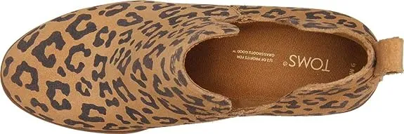 Toms Kallie Doe Leopard Printed Suede Pull On Wedge Heel Ankle Fashion Boots