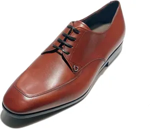 Tristano Leather Gancini Oxford Men's Portagas (Brown) Lace-up Dress Shoes (Salvatore