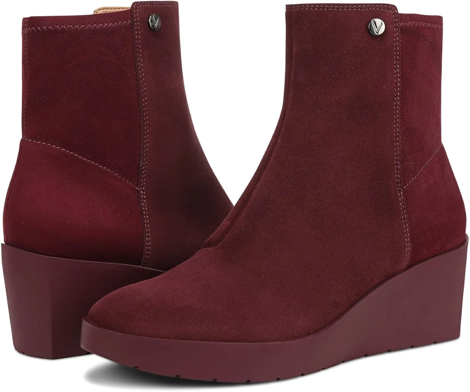 Vionic Women's Wedge Ankle Boots Skylar- Comfortable Bootoes& Supportive Walking Shoes with Built-in Arch Support