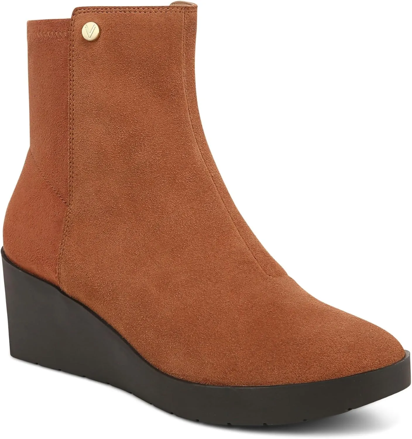 Vionic Women's Wedge Ankle Boots Skylar- Comfortable Bootoes& Supportive Walking Shoes with Built-in Arch Support