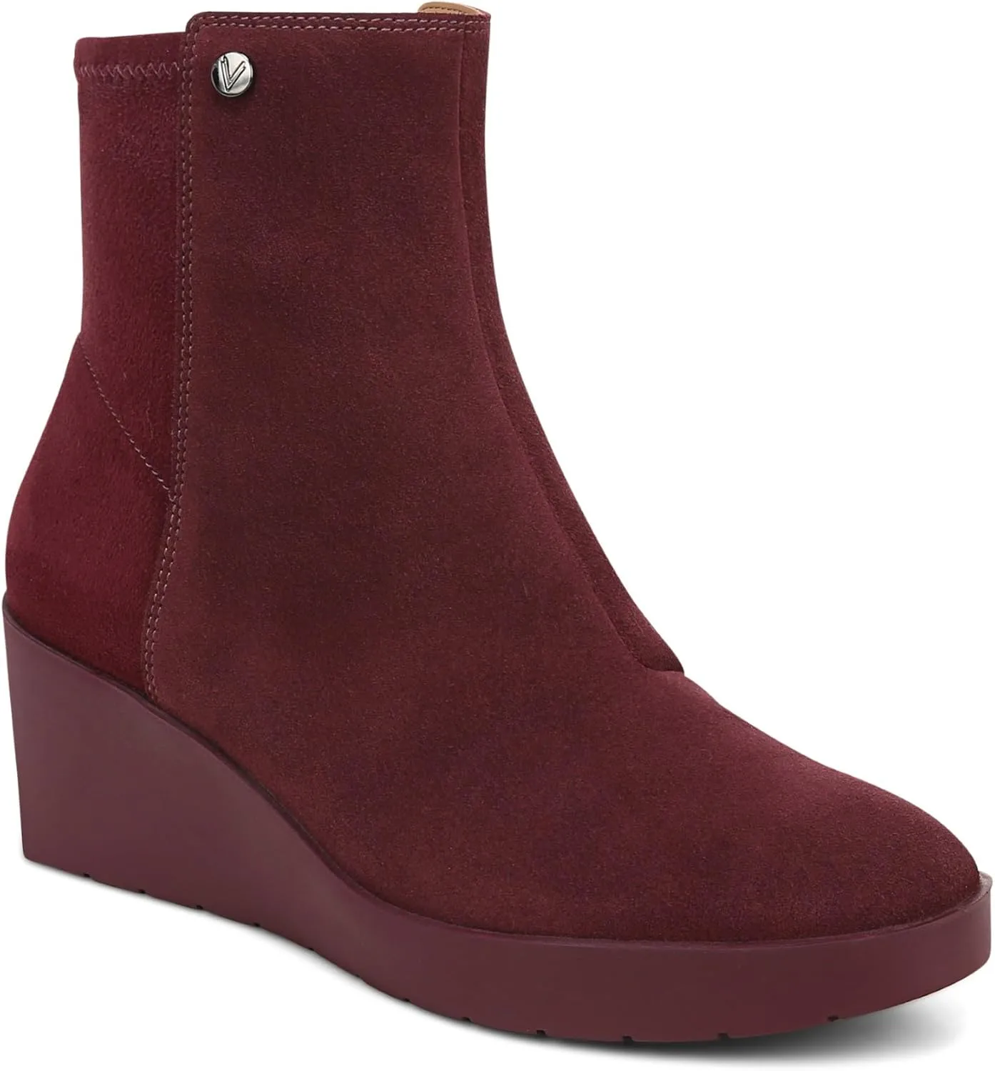 Vionic Women's Wedge Ankle Boots Skylar- Comfortable Bootoes& Supportive Walking Shoes with Built-in Arch Support