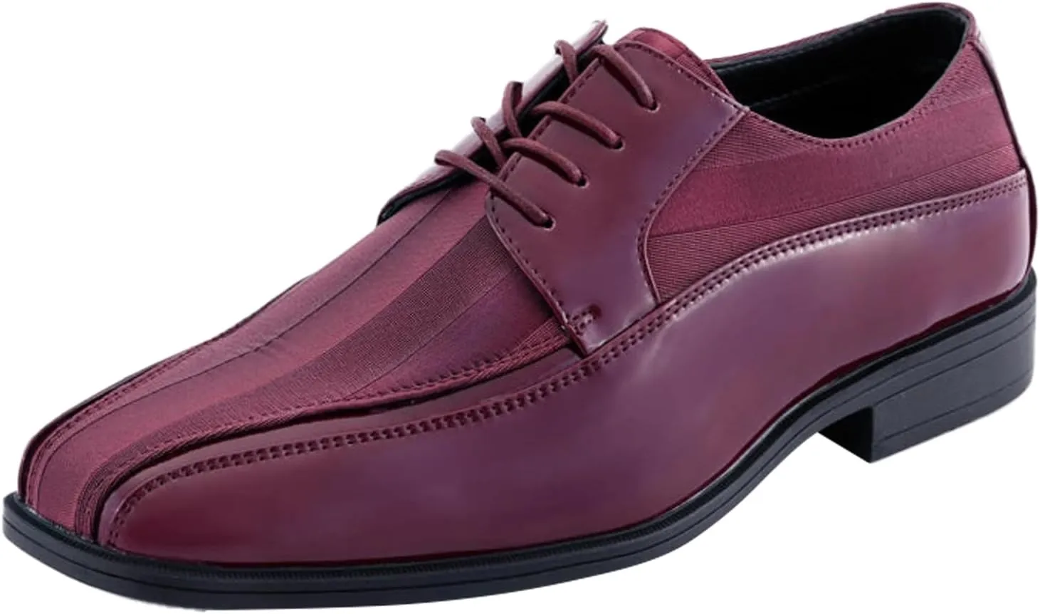 Viotti 179, Casual Dress Oxford Shoes for Men, Satin Striped Lace-Ups, Men's Business Casual Leather & Satin Shoe, for All Formal Occasions