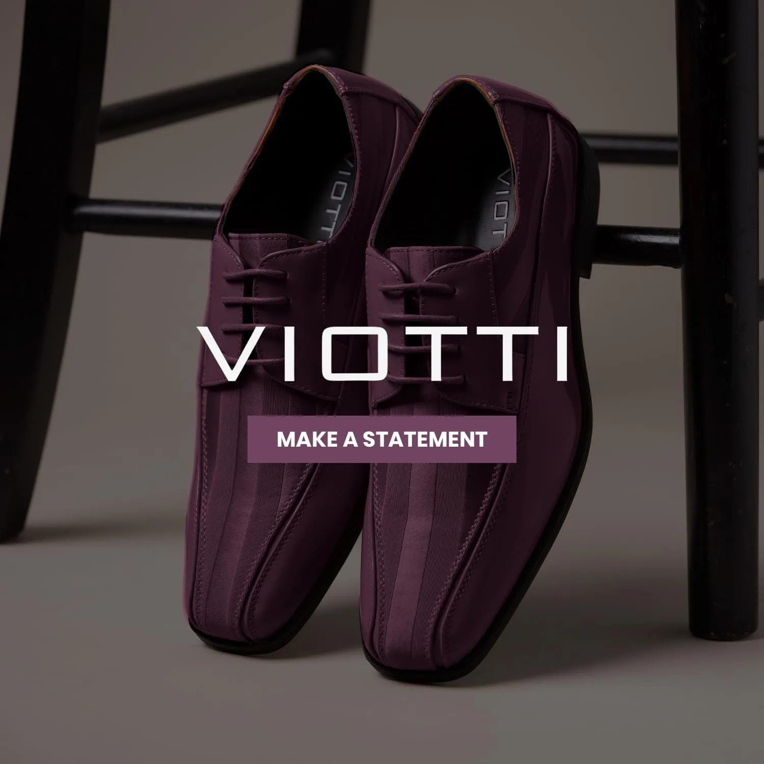 Viotti 179, Casual Dress Oxford Shoes for Men, Satin Striped Lace-Ups, Men's Business Casual Leather & Satin Shoe, for All Formal Occasions