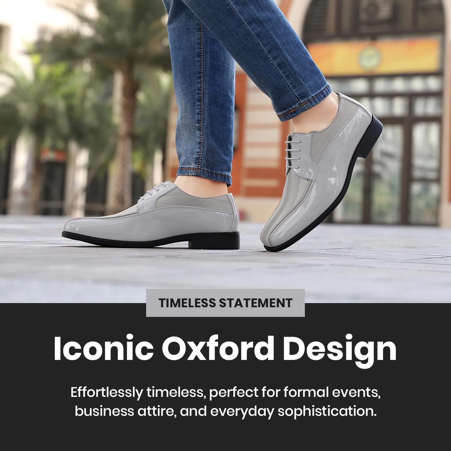 Viotti 179, Casual Dress Oxford Shoes for Men, Satin Striped Lace-Ups, Men's Business Casual Leather & Satin Shoe, for All Formal Occasions
