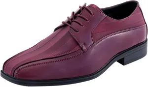 Viotti 179, Casual Dress Oxford Shoes for Men, Satin Striped Lace-Ups, Men's Business Casual Leather & Satin Shoe, for All Formal Occasions