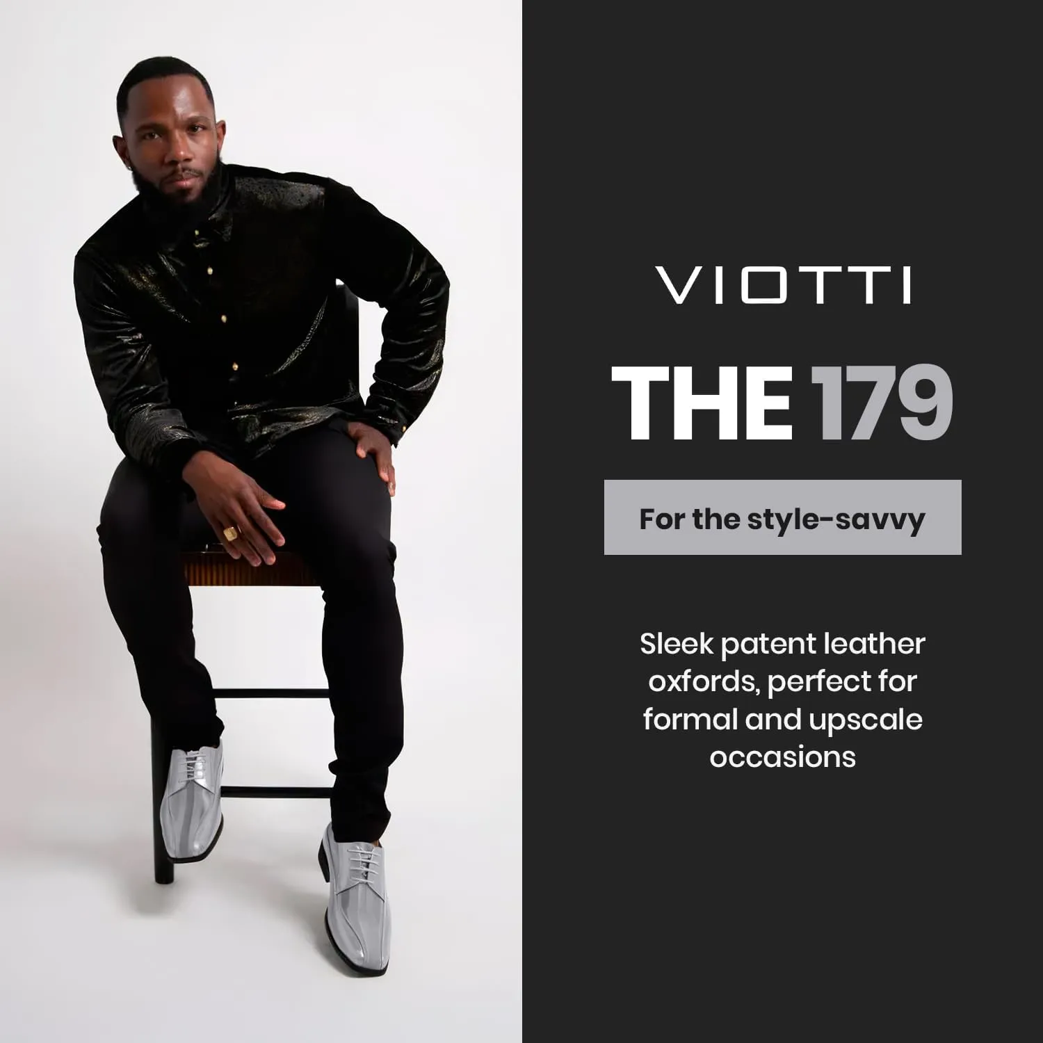 Viotti 179, Casual Dress Oxford Shoes for Men, Satin Striped Lace-Ups, Men's Business Casual Leather & Satin Shoe, for All Formal Occasions