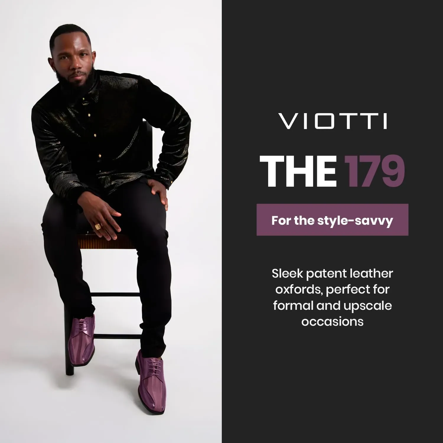 Viotti 179, Casual Dress Oxford Shoes for Men, Satin Striped Lace-Ups, Men's Business Casual Leather & Satin Shoe, for All Formal Occasions