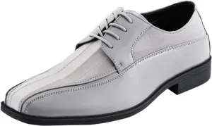 Viotti 179, Casual Dress Oxford Shoes for Men, Satin Striped Lace-Ups, Men's Business Casual Leather & Satin Shoe, for All Formal Occasions