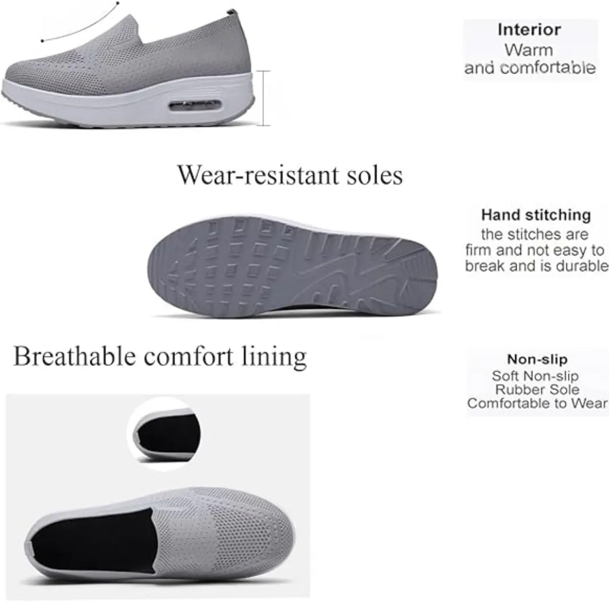Vogany Shoes Orthopedic Sneakers Women, Women's Orthopedic Sneakers with Arch Support Breathable Mesh Platform Sneakers