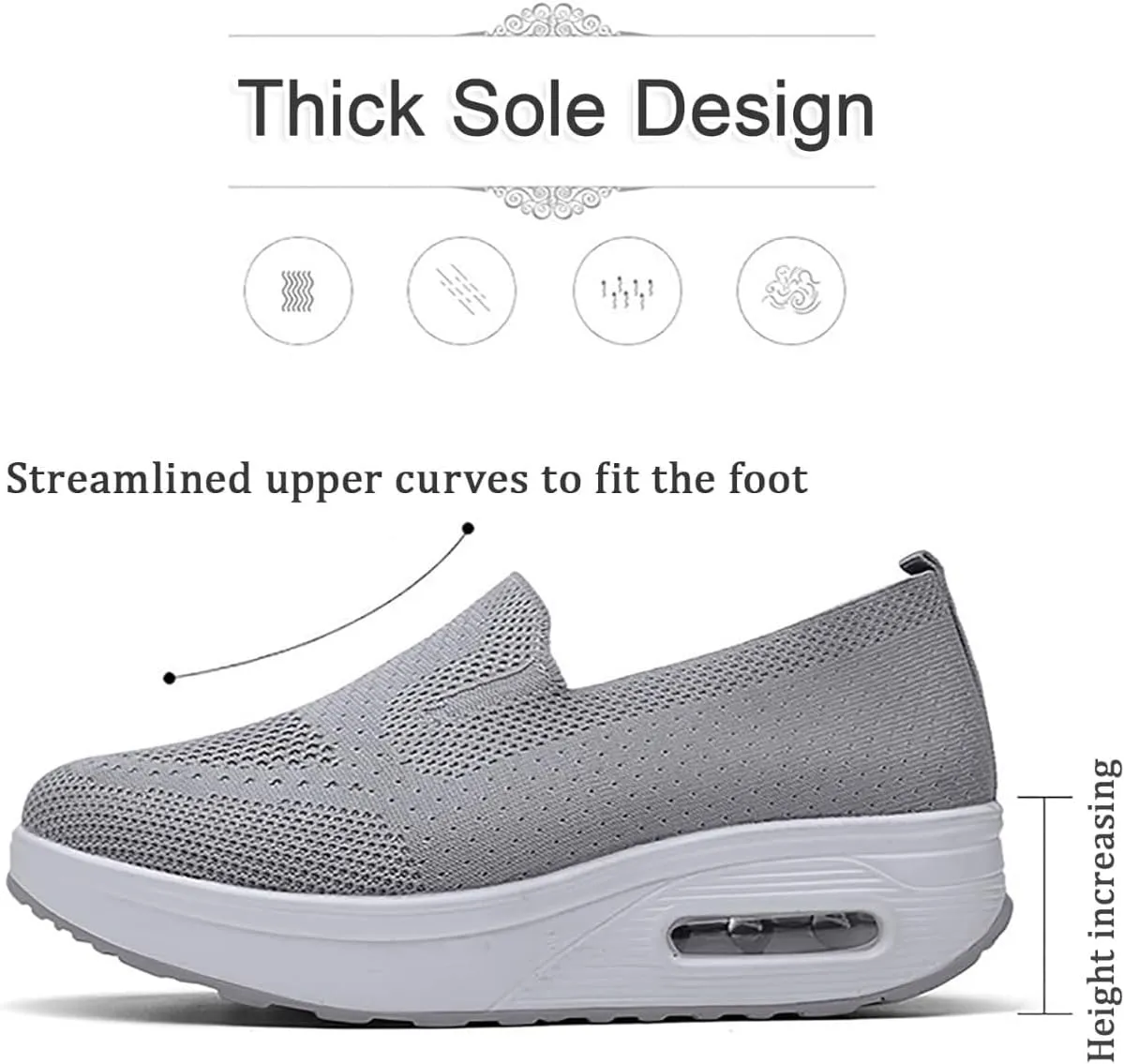 Vogany Shoes Orthopedic Sneakers Women, Women's Orthopedic Sneakers with Arch Support Breathable Mesh Platform Sneakers