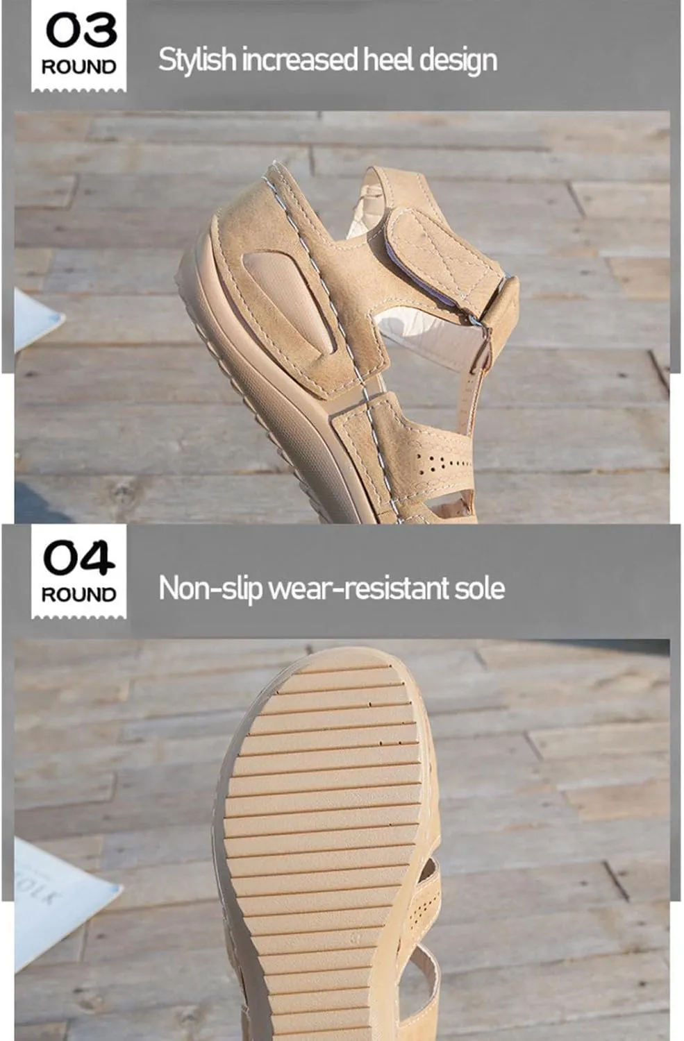 Wedge Orthopedic Sandals for Women 2025, Hollow Closed Toe Casual Wedge Sandals Comfy Bohemia Summer Beach Walking Sandals