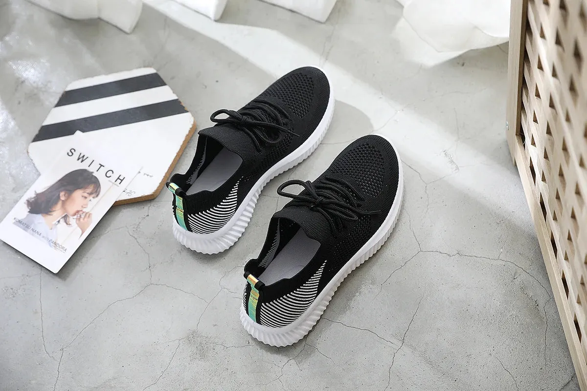 White Breathable Mesh Sports Sneakers for Women