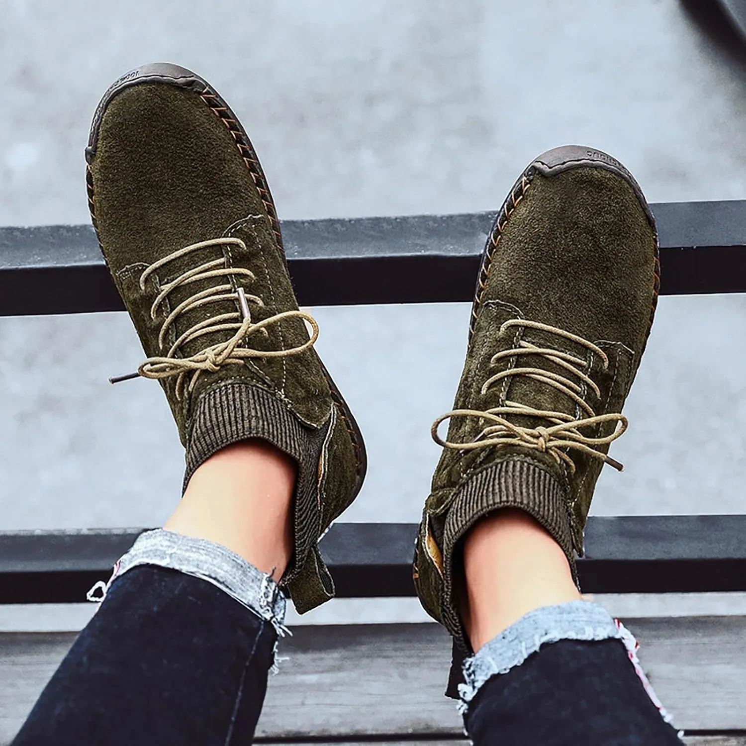 Winter Padded Men's British Large Size Casual Suede Handmade Foreign Trade Sport Mens Casual Fashion Breathable Sneaker