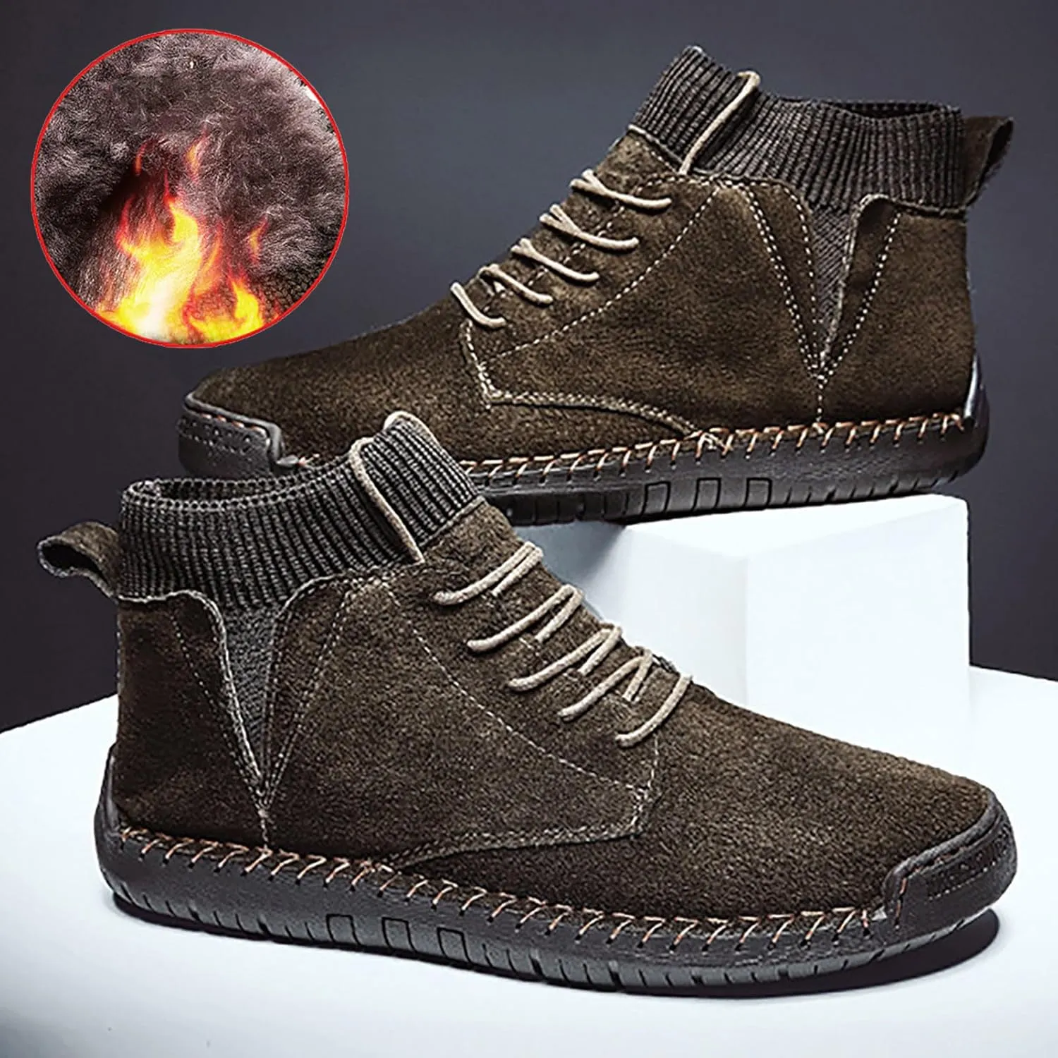 Winter Padded Men's British Large Size Casual Suede Handmade Foreign Trade Sport Mens Casual Fashion Breathable Sneaker