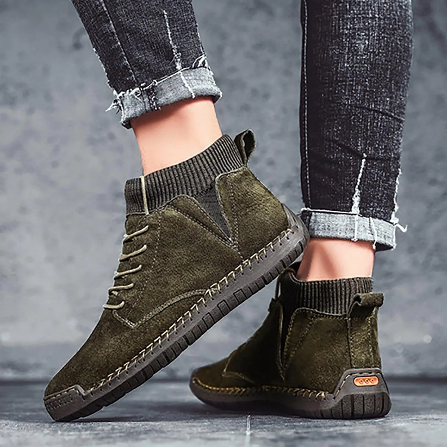 Winter Padded Men's British Large Size Casual Suede Handmade Foreign Trade Sport Mens Casual Fashion Breathable Sneaker