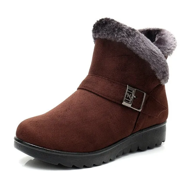 Winter Plush Fur Short Warm Snow Boots Plus Size Platform Women's Ankle Boots