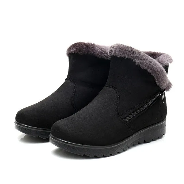 Winter Plush Fur Short Warm Snow Boots Plus Size Platform Women's Ankle Boots