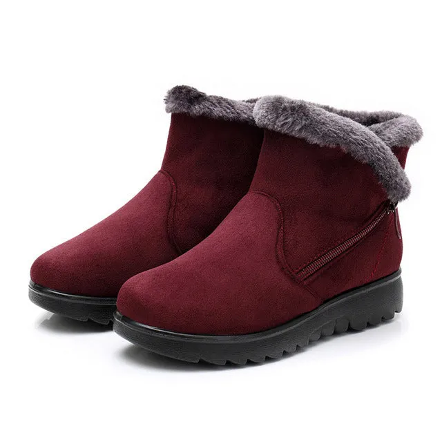 Winter Plush Fur Short Warm Snow Boots Plus Size Platform Women's Ankle Boots