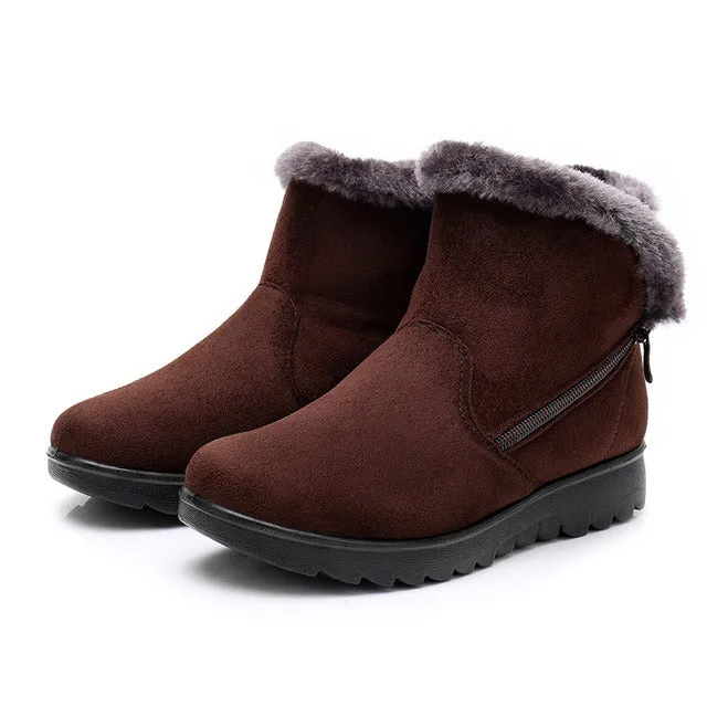 Winter Plush Fur Short Warm Snow Boots Plus Size Platform Women's Ankle Boots
