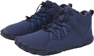 Winter Snow Ankle Boots Waterproof Warm Fur Lined Hiking Boot Zero Drop Sole Slip On Barefoot Shoes