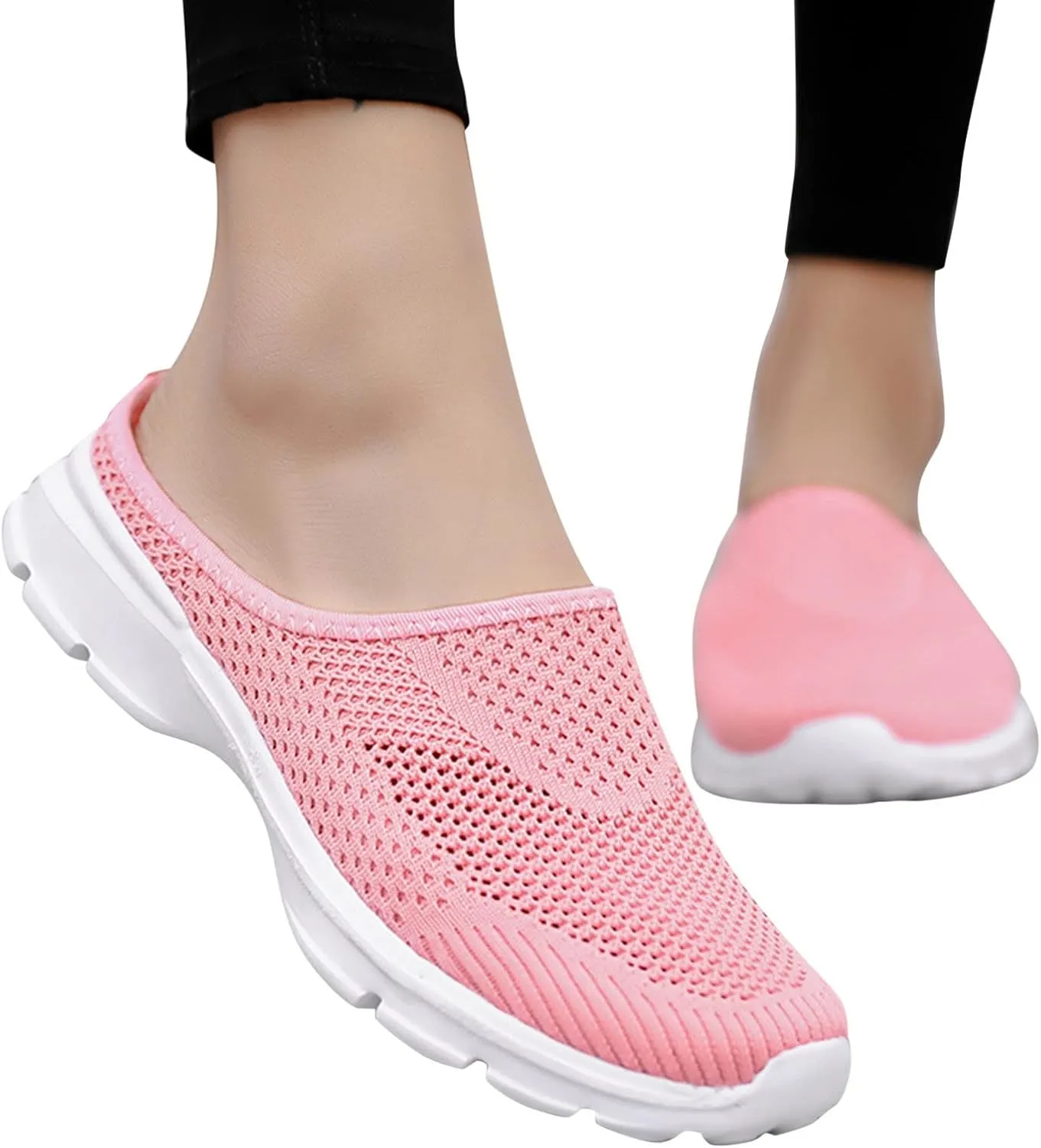 Women Mesh Sneaker Summer Slip On Casual Sneakers Comfortable Breathable Lightweight Walking Shoes with Arch Support