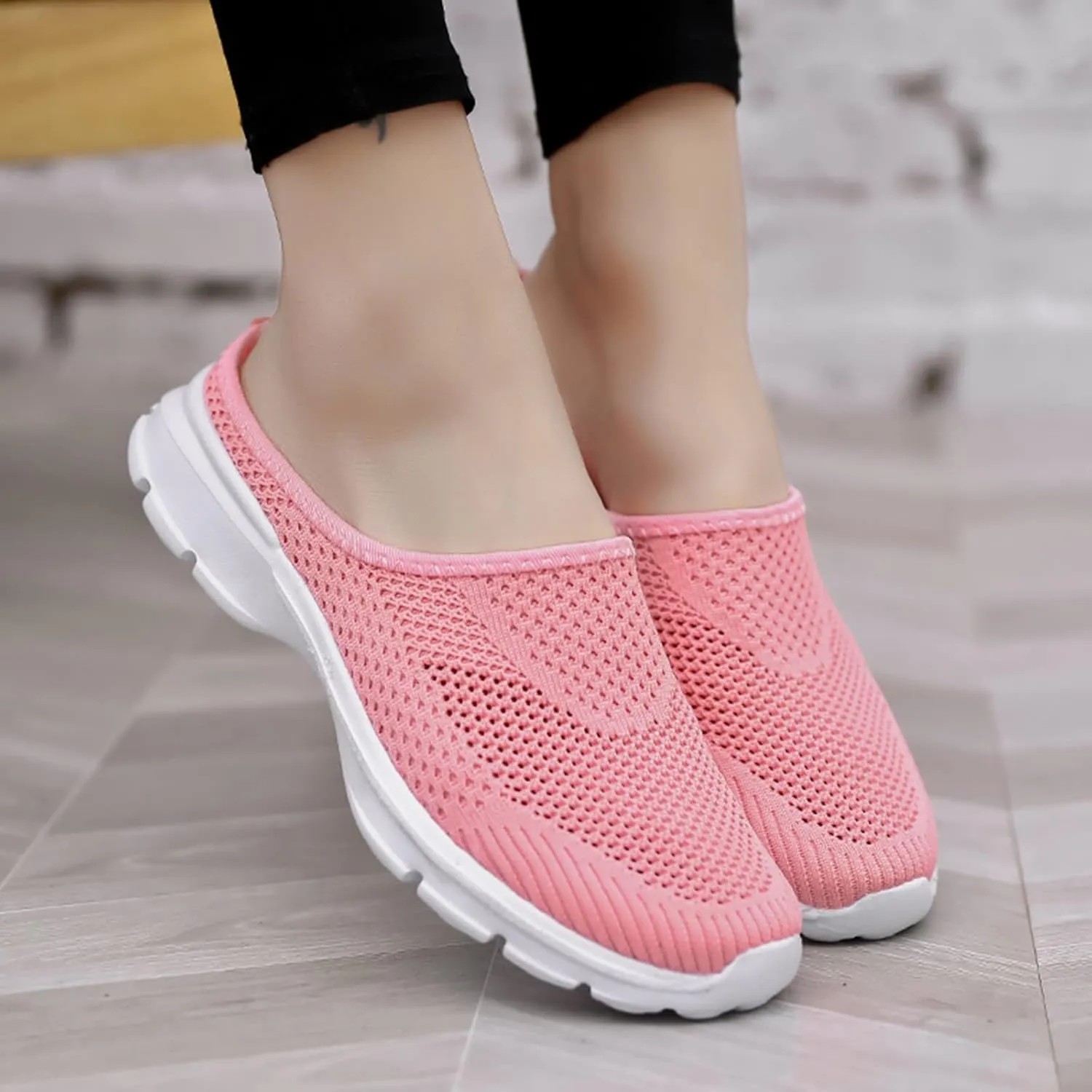 Women Mesh Sneaker Summer Slip On Casual Sneakers Comfortable Breathable Lightweight Walking Shoes with Arch Support