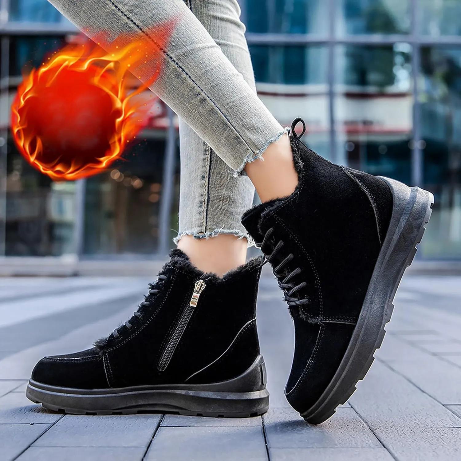 Women Snow Boots Waterproof Hiking Boots Outdoor Ankle Booties Athletic Trekking Snow Boots Womens Winter Shoes