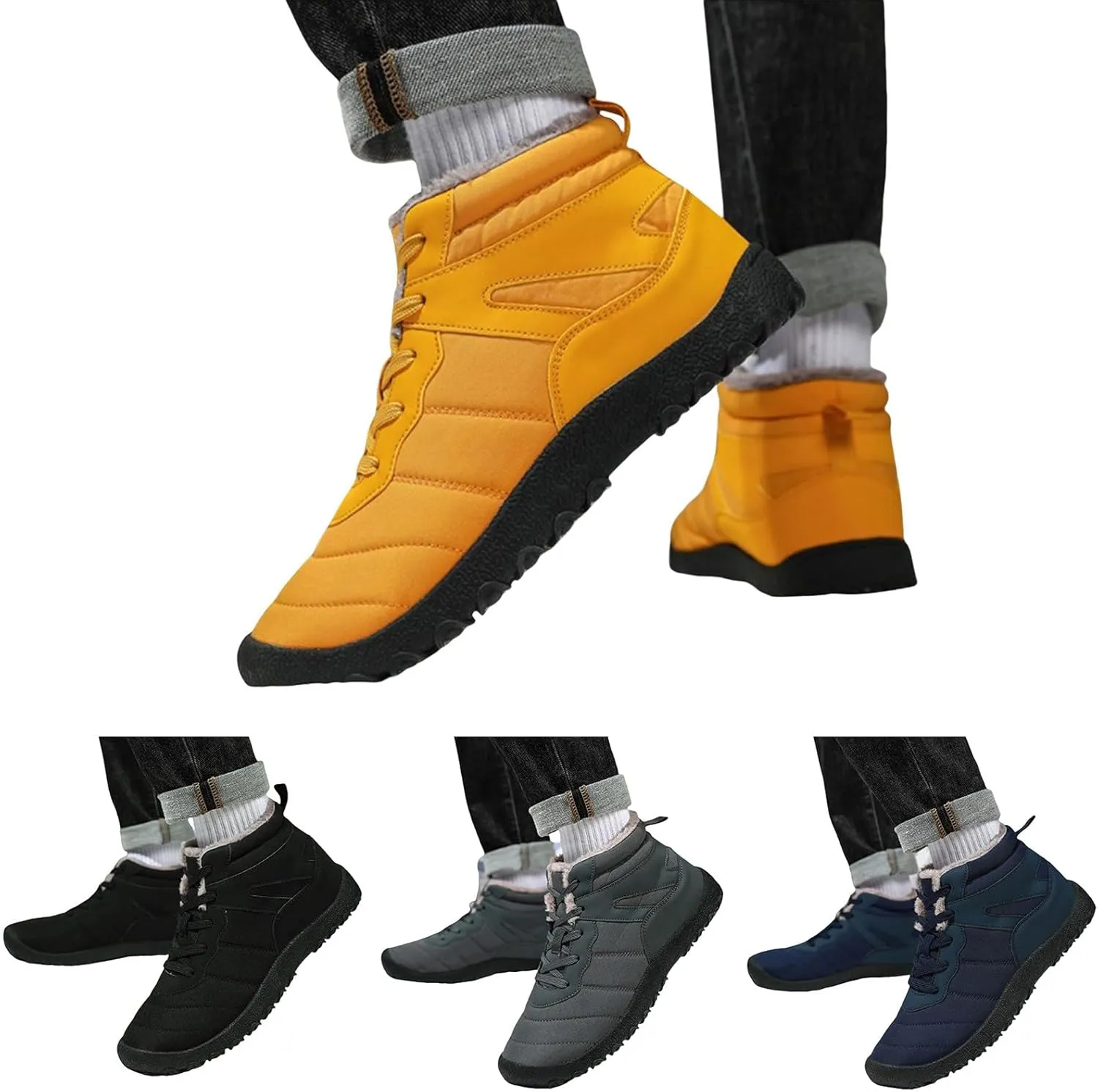 Women Snow Boots Waterproof Wide Womens Black Snow Boots Size 7.5 Zapatos De Invierno Para Mujer Wide Rain Boots for Women Extra Wide Width Snow Boots for Women Prime of Day Deals