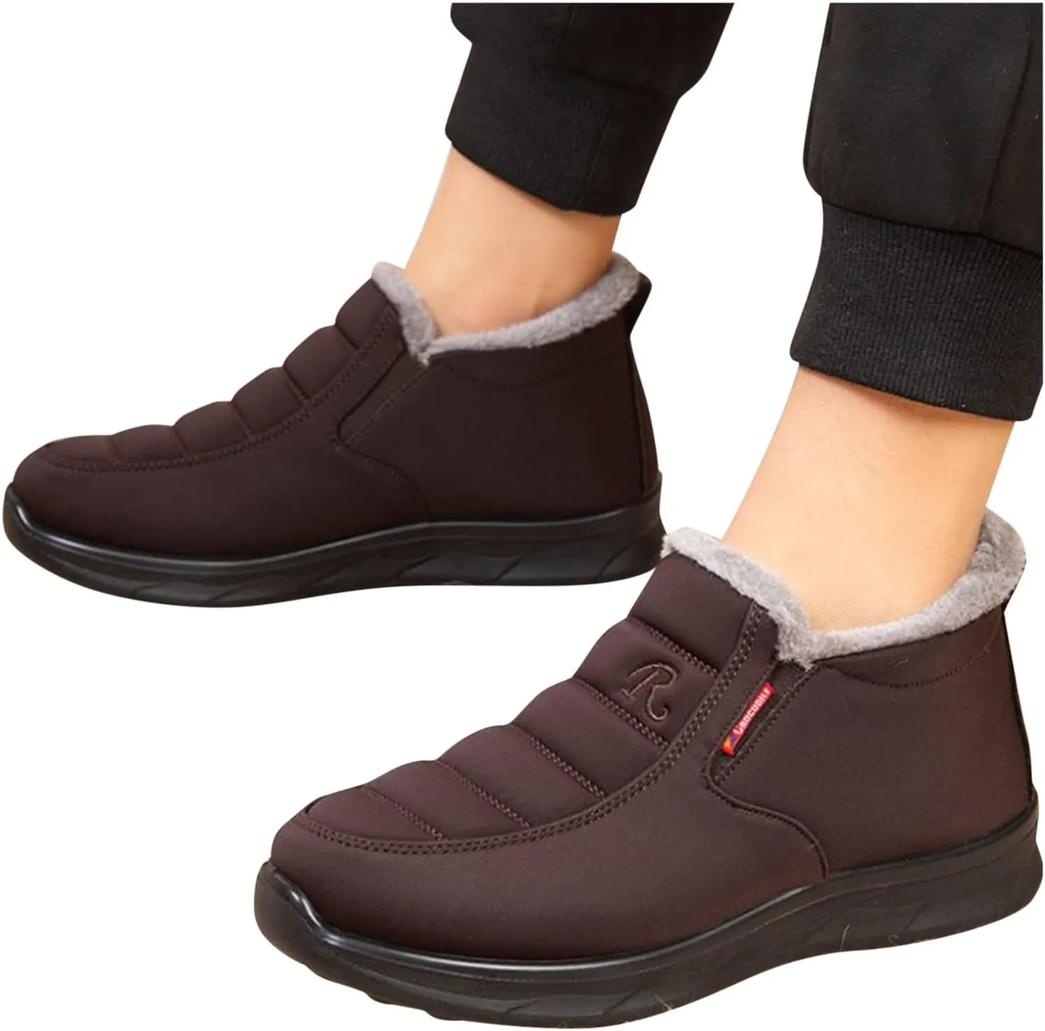 Women Snow Boots Waterproof Winter Boots Non Slip Fur Lined Booties Winter Warm Outdoor Ankle Boots Thickening Winter Shoes Walking Hiking Booties