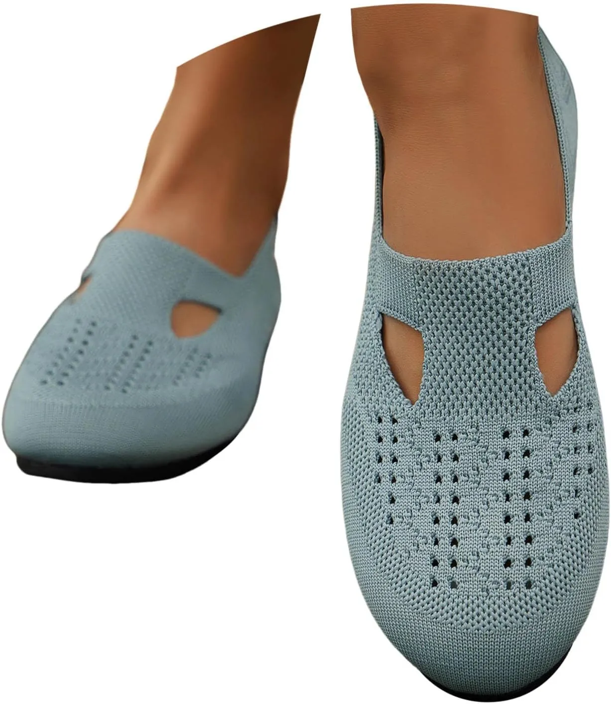 Womens Breathable Knit Walking Shoes with Arch Support Orthopedic Sneakers, Casual Flat Shoes for Daily, Work, Travel