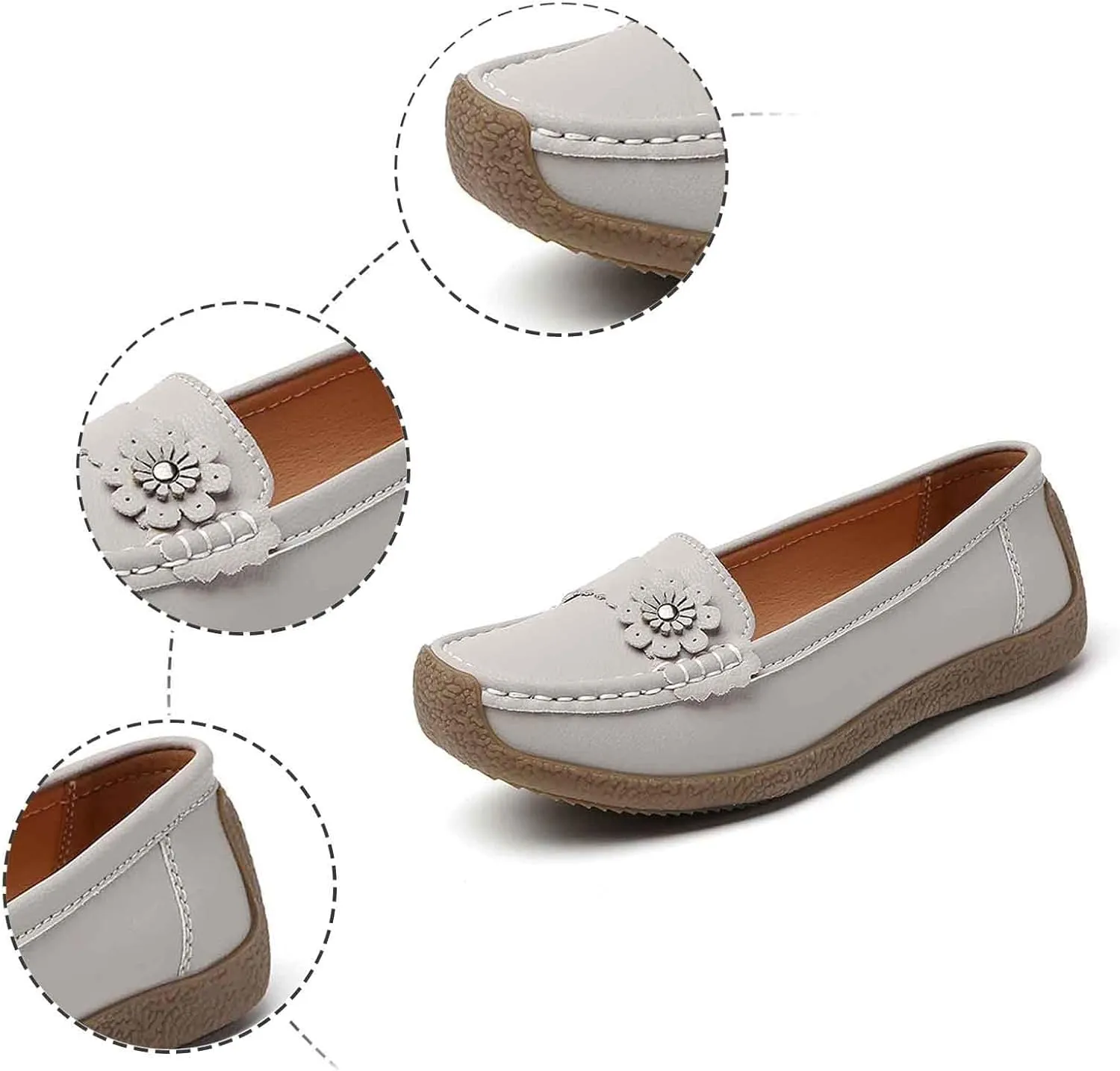 Women's Casual Slip-On Loafers Comfortable Arch Support Flat Sole Everyday Walking Shoes for Women Lightweight Breathable