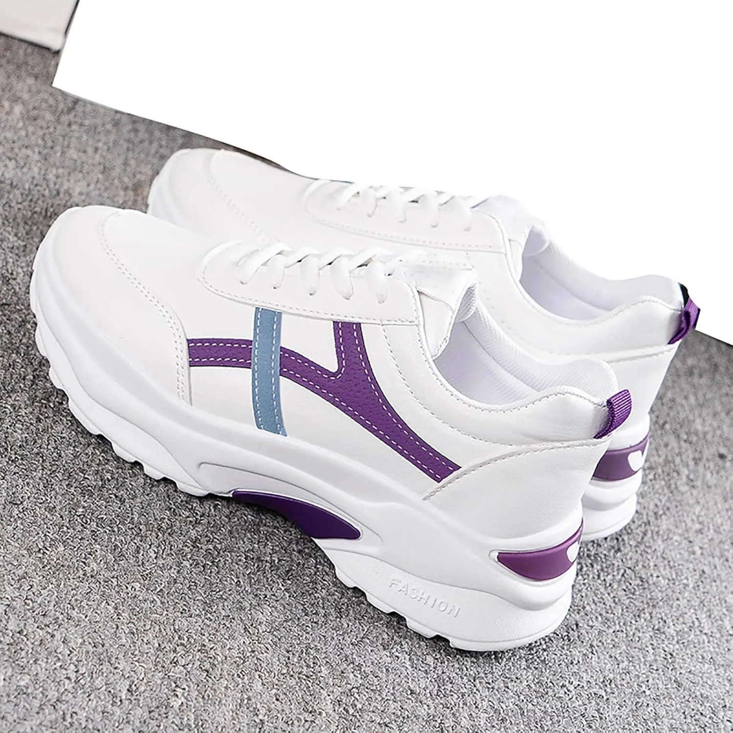 Women's Chunky Platform Sneakers Lace-Up Athletic Walking Shoes Fashion Breathable Slip On Chunky Sneakers Causal Non Slip Dad Shoes