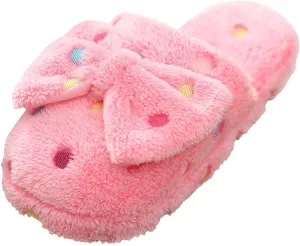 Womens Fuzzy Slippers Soft Plush Warm Memory Foam Slippers Bow Knot Cute Ladies House Slippers Non-Slip Fluffy Slides