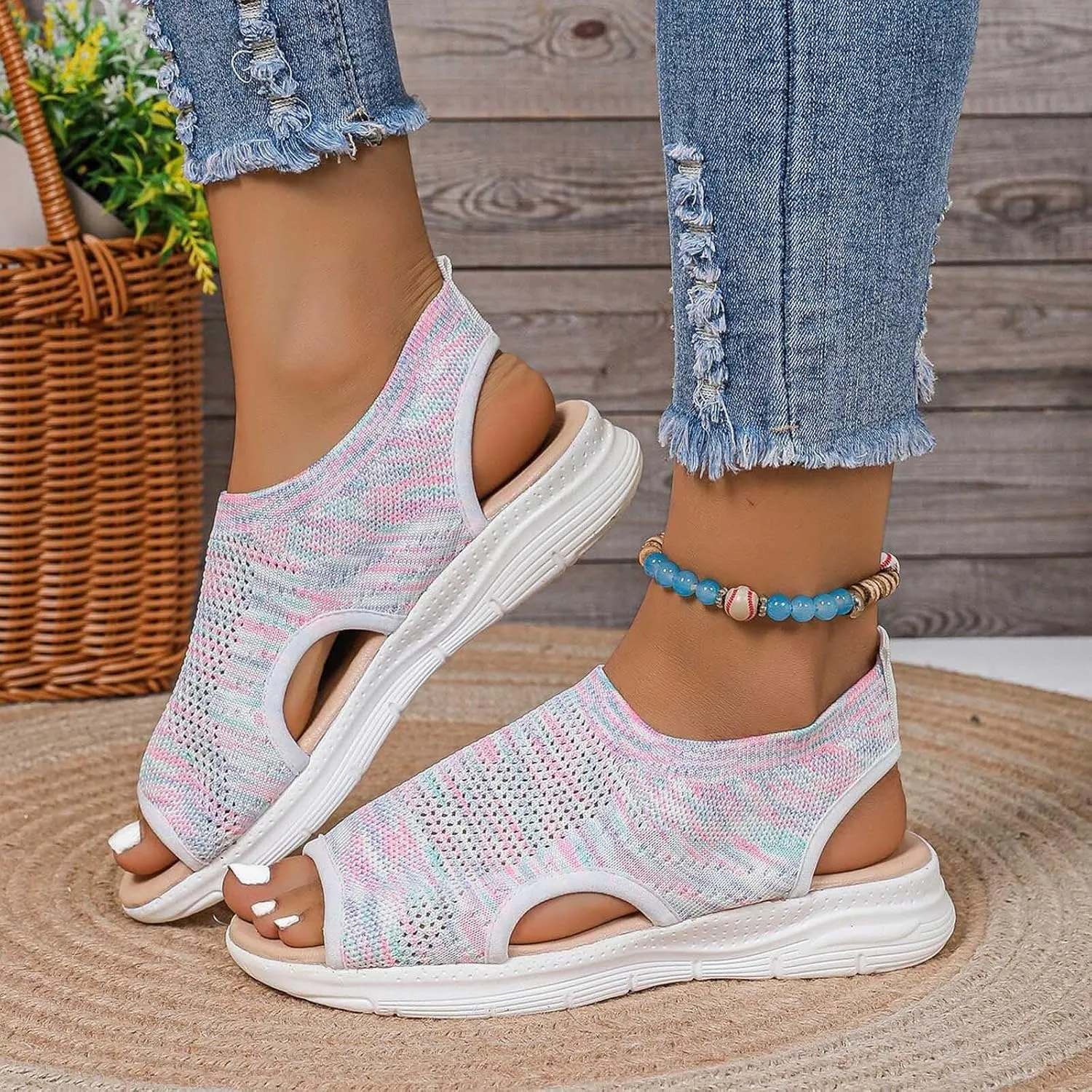 Womens Hiking Sandals with Arch Support, Summer Sport Comfortable Walking Sandals Breathable Outdoor Sandal Slides