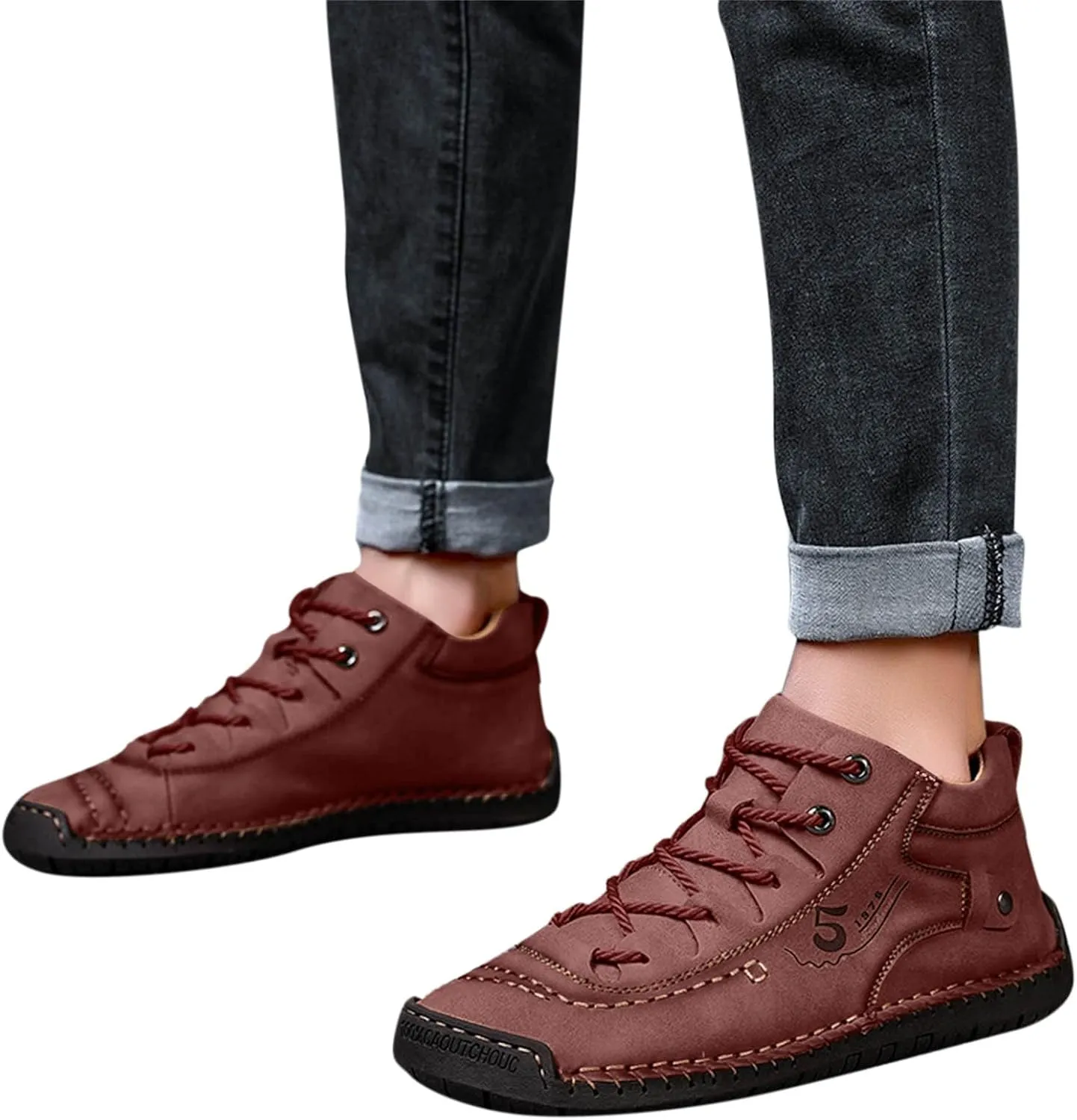 Women's Lace Up Ankle Booties Suede Rubber Sole Running Shoes Low Top Breathable Walking Shoes Lightweight Casual Sneaker