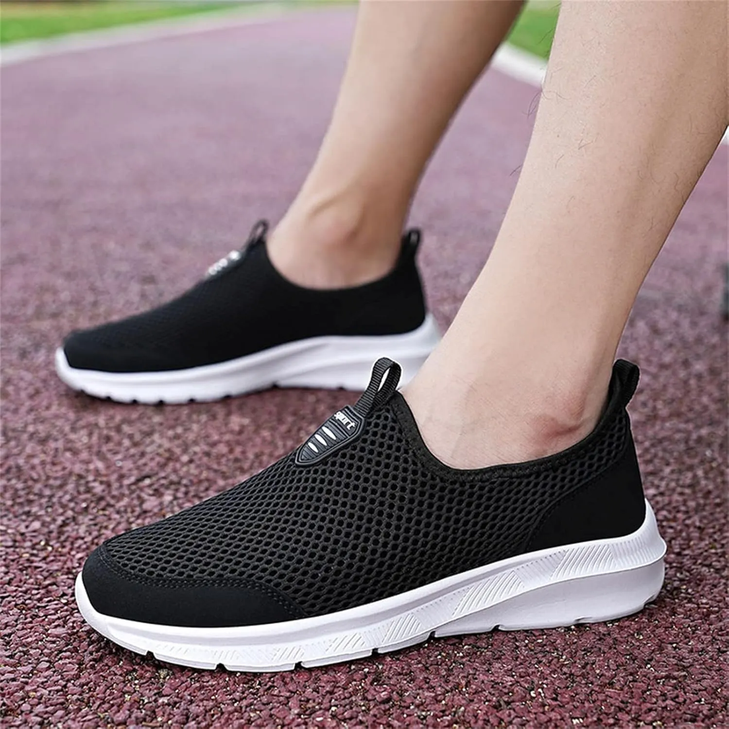 Women's Mesh Lace Lightweight Low-Cut Sneakers, Casual Tennis Shoes, Non-Slip, Fashionable Knitted Socks Shoes are Comfortable and Breathable
