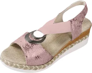 Women's Orthopedic Sandals Casual Breathable Platform Wedge Sandals Lightweigh Summer Comfortable Slides Sandal Metal Buckle Wedge Heel peep Toe Shoes Comfortable Orthopedic Wedge Sandal
