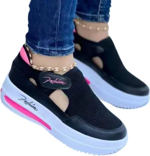Womens Orthopedic Shoes with Arch Support Stretch Knit Mesh Breathable Canvas Shoes Non-Slip Comfortable Closed Toe Sandals Casual Round Toe Flat Sneakers Soft Lightweight Fashion Walking Work Shoe