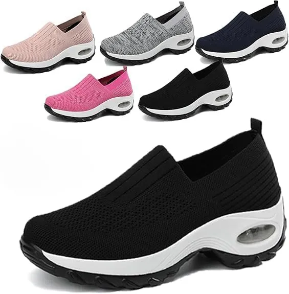 Women's Orthopedic Sneakers  Non-Slip Arch Support Walking Shoes,Breathable Mesh Comfortable Shoes with Air Cushion & Soft Sole Platform