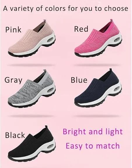 Women's Orthopedic Sneakers  Non-Slip Arch Support Walking Shoes,Breathable Mesh Comfortable Shoes with Air Cushion & Soft Sole Platform