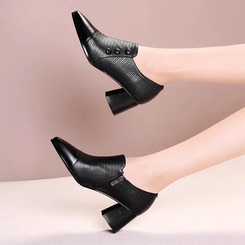 Women's Pointed Toe Leather Loafers