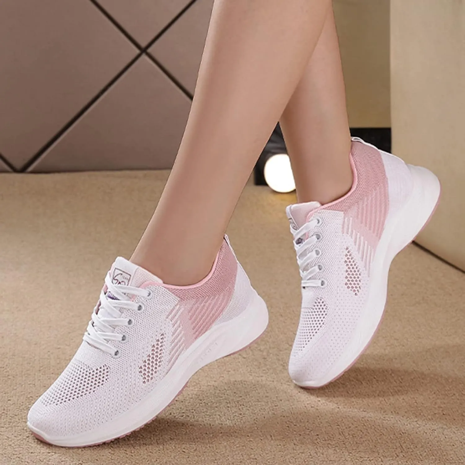 Womens Sneakers Air Cushion Running Shoes Lightweight Tennis Walking Shoes Mesh Breathable Gym Work Comfortable Athletic Sneakers