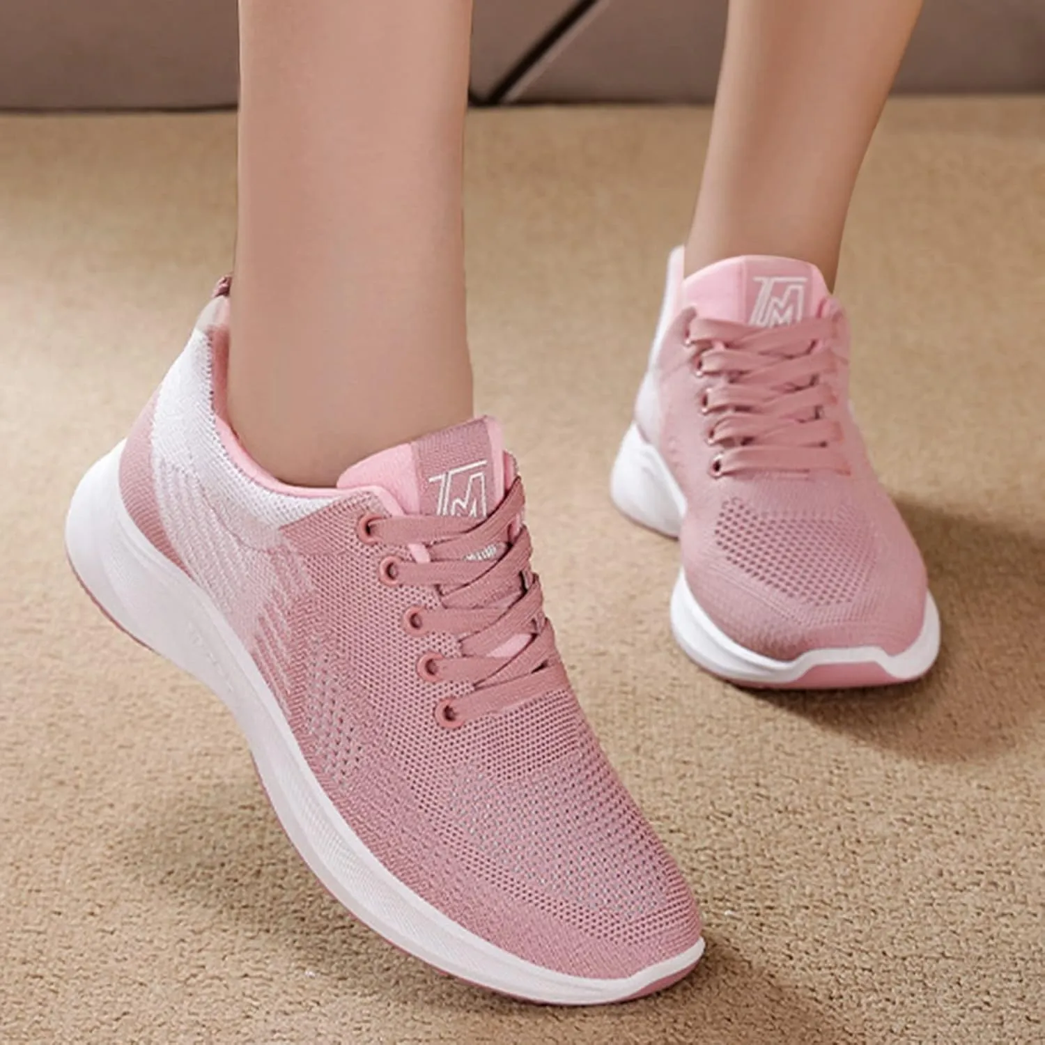Womens Sneakers Air Cushion Running Shoes Lightweight Tennis Walking Shoes Mesh Breathable Gym Work Comfortable Athletic Sneakers