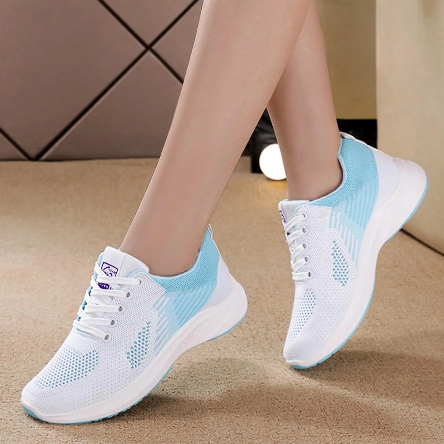 Womens Sneakers Air Cushion Running Shoes Lightweight Tennis Walking Shoes Mesh Breathable Gym Work Comfortable Athletic Sneakers
