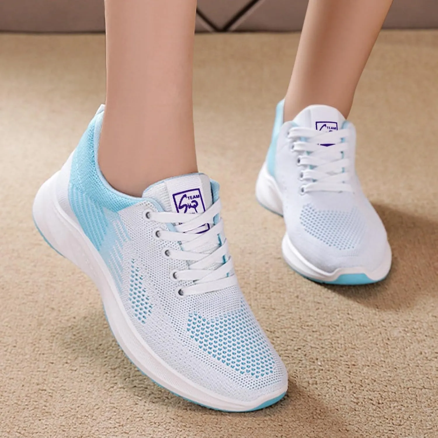 Womens Sneakers Air Cushion Running Shoes Lightweight Tennis Walking Shoes Mesh Breathable Gym Work Comfortable Athletic Sneakers