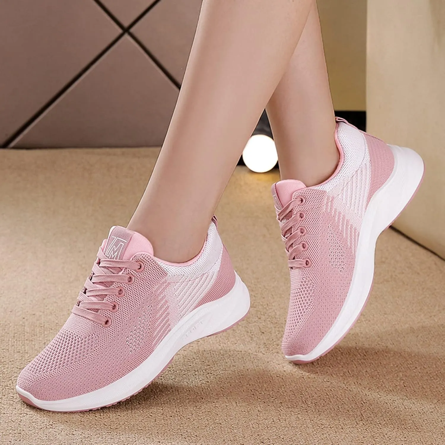 Womens Sneakers Air Cushion Running Shoes Lightweight Tennis Walking Shoes Mesh Breathable Gym Work Comfortable Athletic Sneakers